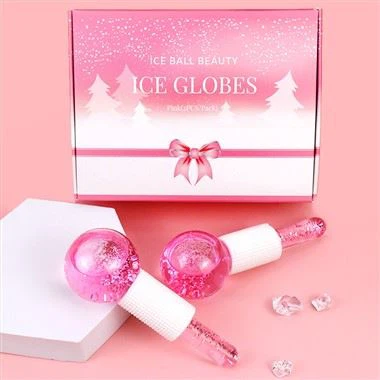 Pembe yüz buz küreleri cilt bakım araçları