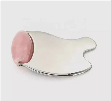 Rose Quartz Yüz Paslanmaz Çelik Yeşim Silindir ve Gua Sha