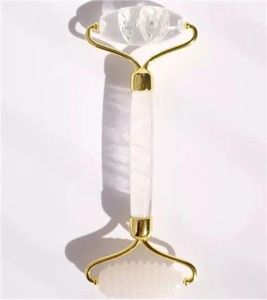 İki Büyük Baş Clear Quartz Jade Roller
